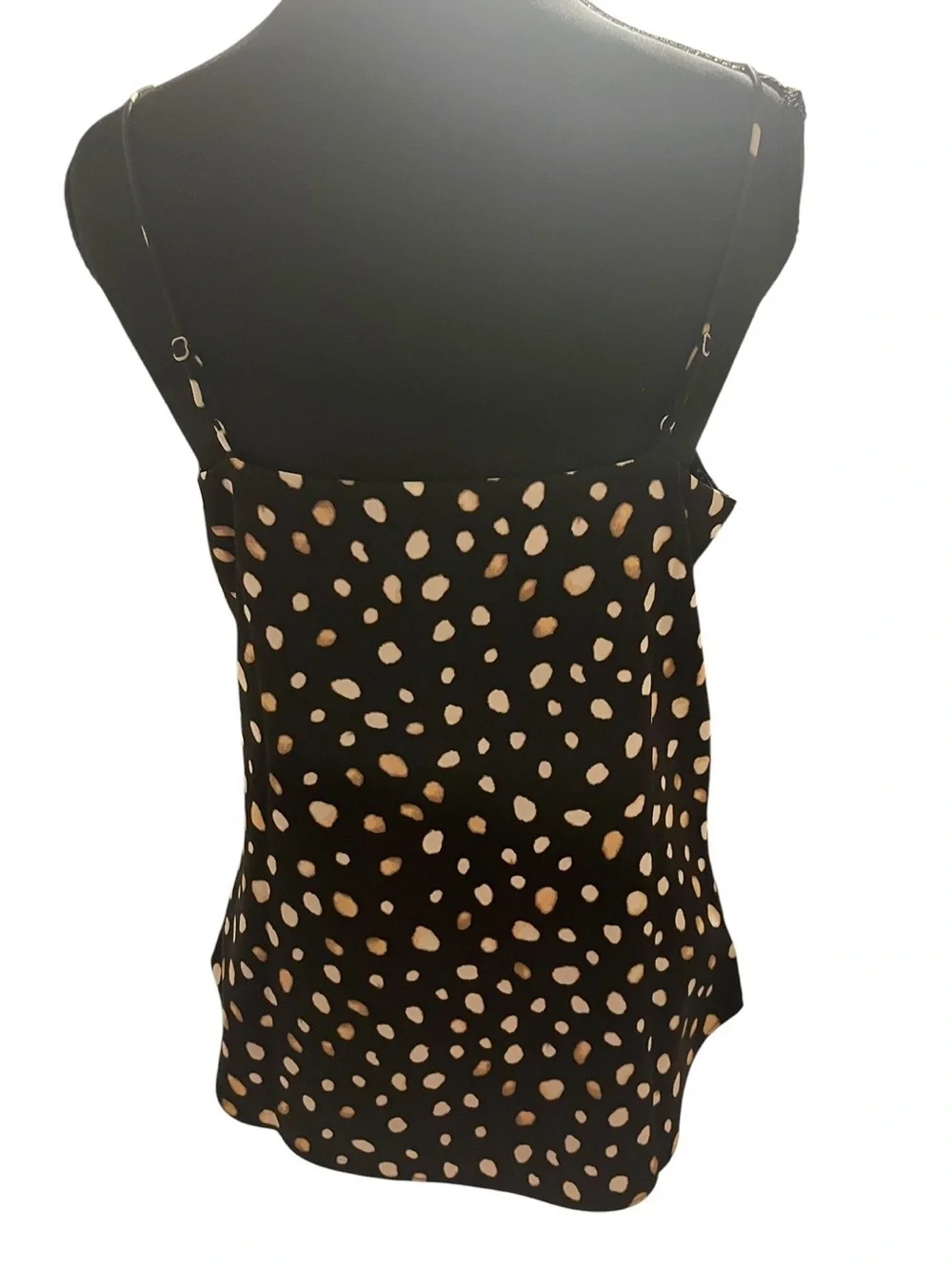 Ann Taylor Black Satin Leopard Cami Size XS